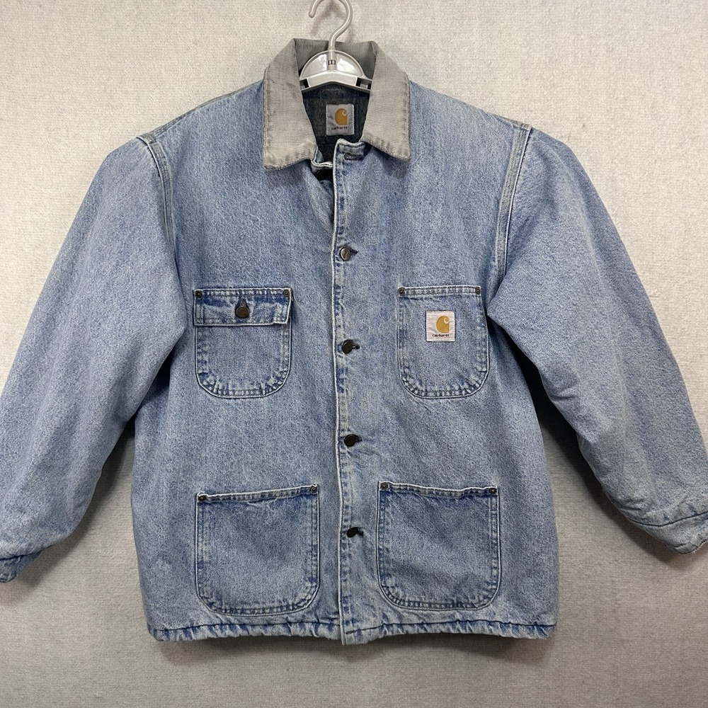 Vintage Carhartt Chore Jacket Blanket Lined Light Wash Men's Medium Men's Medium
